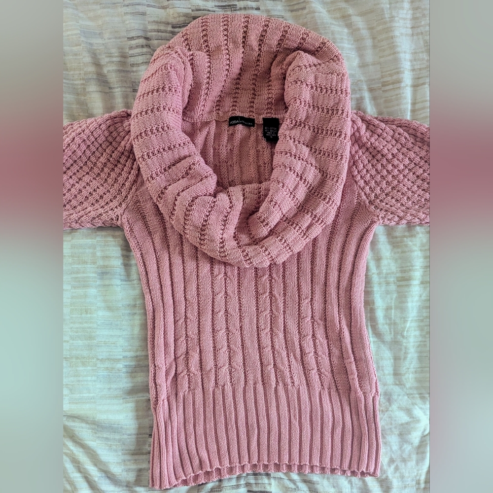 Soft Pink Cowl Neck Sweater